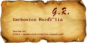 Gerbovics Rozália névjegykártya